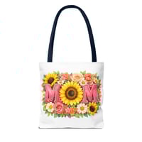 Image 10 of Mom Floral Sunflower Tote Bag – Mother’s Day Gift, Floral MOM Canvas Tote
