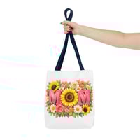 Image 11 of Mom Floral Sunflower Tote Bag – Mother’s Day Gift, Floral MOM Canvas Tote