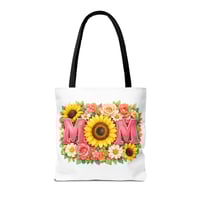 Image 12 of Mom Floral Sunflower Tote Bag – Mother’s Day Gift, Floral MOM Canvas Tote