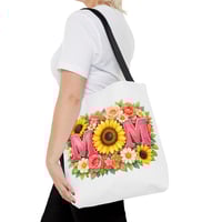 Image 13 of Mom Floral Sunflower Tote Bag – Mother’s Day Gift, Floral MOM Canvas Tote