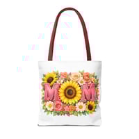 Image 16 of Mom Floral Sunflower Tote Bag – Mother’s Day Gift, Floral MOM Canvas Tote