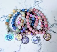 Image 2 of Custom Patron Saint Gemstone Charm Bracelet