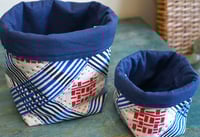 Image 2 of Double Happiness Handprinted Fabric Storage Basket, Crafts Project BagProduct