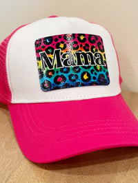 Image 1 of Rainbow Leopard Print Mama Hat