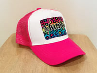 Image 4 of Rainbow Leopard Print Mama Hat