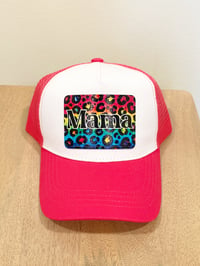 Image 5 of Rainbow Leopard Print Mama Hat