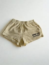 Image 2 of LIMITED EDITION WOMEN'S "MLMMXXV" GARMENT DYE CREAM SHORTS