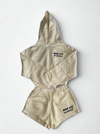 Image 3 of LIMITED EDITION WOMEN'S "MLMMXXV" GARMENT DYE CREAM SHORTS