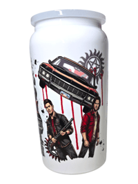 Image 2 of Saving People, Hunting Things Stainless Steel 16oz Can Cup with Lid