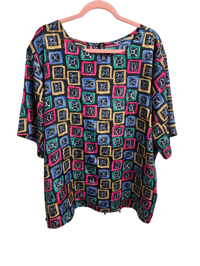Image 1 of Vintage Plus Size Square Print Shirt