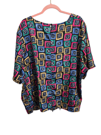 Image 2 of Vintage Plus Size Square Print Shirt