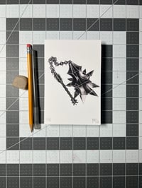 Flail Mace Ball Point Pen Illustration 4x6 Print