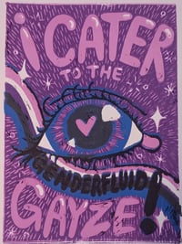 Genderfluid Gayze! A4 Linocut Print 