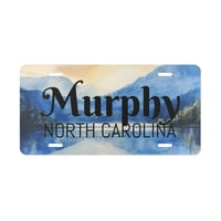 Image 1 of Personalized 'Murphy North Carolina' Vanity License Plate — Custom Mountain Lake Design