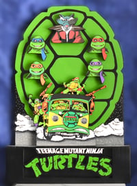 Image 1 of Teenage Mutant Ninja Turtles TV Series Hand Crafted 3D Wooden Diorama Wall Décor