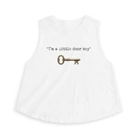 Image 1 of Key Graphic Crop Top — "I'm a little door key" Vintage Key Tee