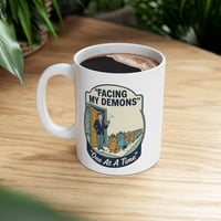 Image 3 of Facing My Demons One At A Time Vintage 50s Ceramic Mug