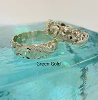 Image 3 of 14k solid gold 6mm Hawaiian ring(plumeria, scrolls)