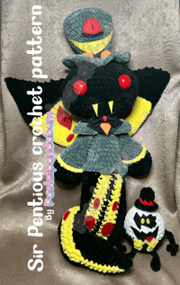 Image 1 of Hazbin Hotel - Sir Pentious & Egg Bois crochet pattern PDF