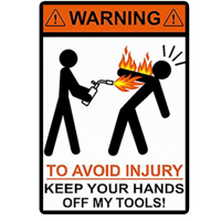 Warning: Keep Your Hands Off My Tools! – Die-Cut Vinyl Sticker