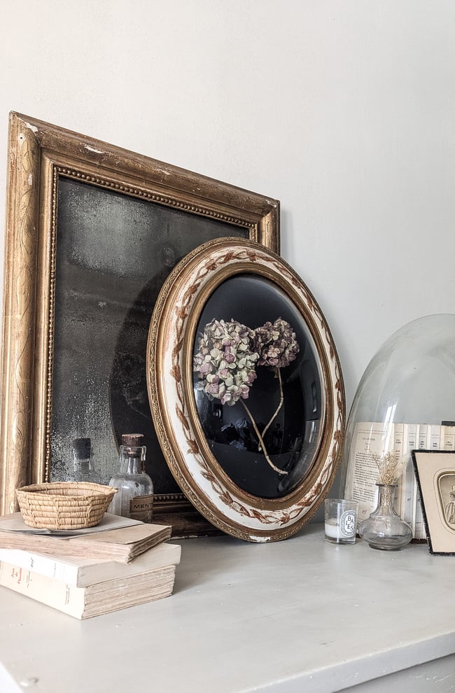 Grand cadre Napoléon 3 verre bombé 