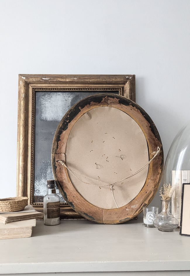 Grand cadre Napoléon 3 verre bombé 