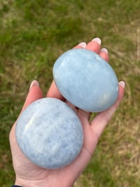 Image 1 of Blue Calcite Palmstones