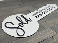 Personalized Realtor Sold Wood Key Sign: 3D Real Estate Closing Gift