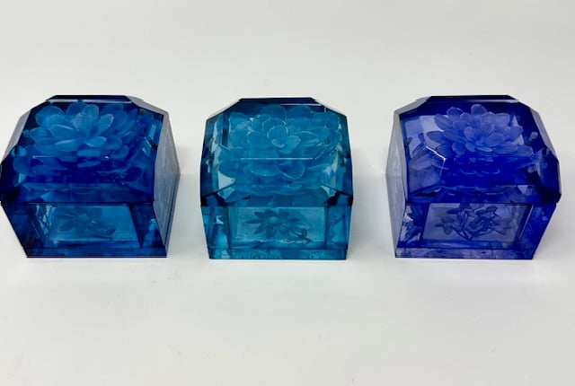 Mini Lucite Boxes- Blue Tones - Image 1 of 3