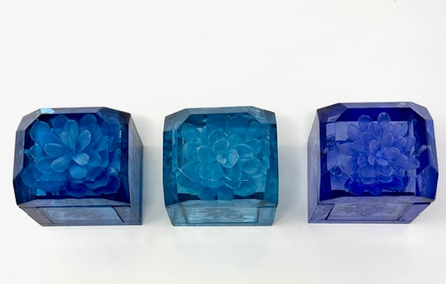 Mini Lucite Boxes- Blue Tones - Image 2 of 3