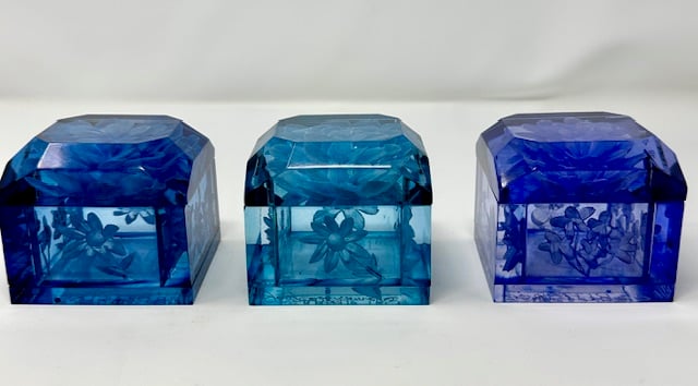 Mini Lucite Boxes- Blue Tones  - Image 3 of 3