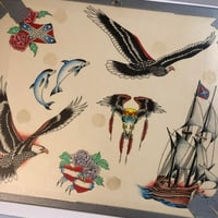 Image 2 of 1970’s colored eagle sheet taped and boarded 11x14