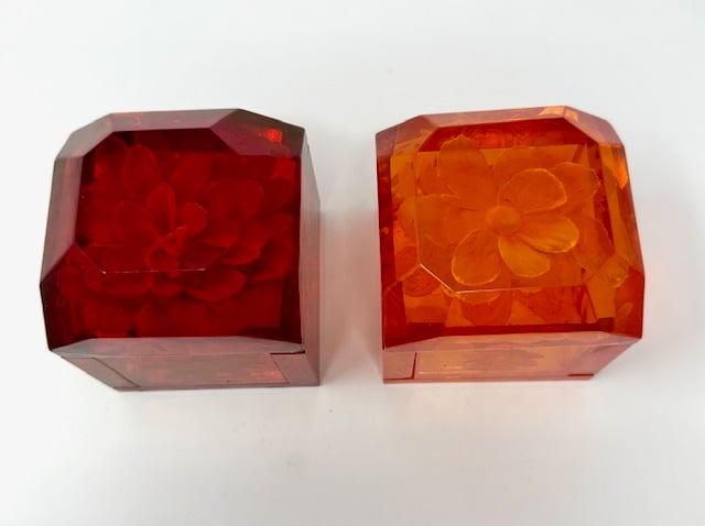 Jumbo Mini Lucite Boxes -Borscht or Orange - Image 3 of 4