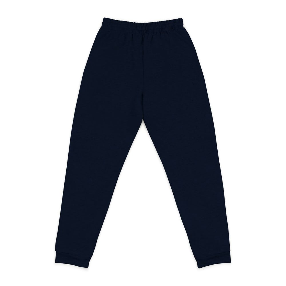 Image of Unisex Pressure Embroidered Tiger Joggers Cozy Charcoal Sweatpants with Gold Tiger Accent