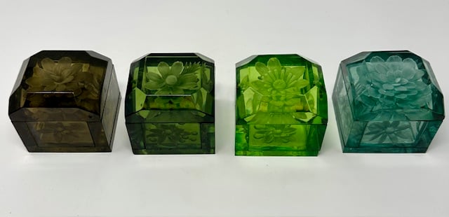 Mini Lucite Boxes (Green Tones) - Image 3 of 4