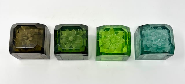Mini Lucite Boxes (Green Tones) - Image 4 of 4