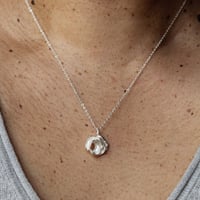 Image 2 of Organic Sterling Silver Circle Pendant