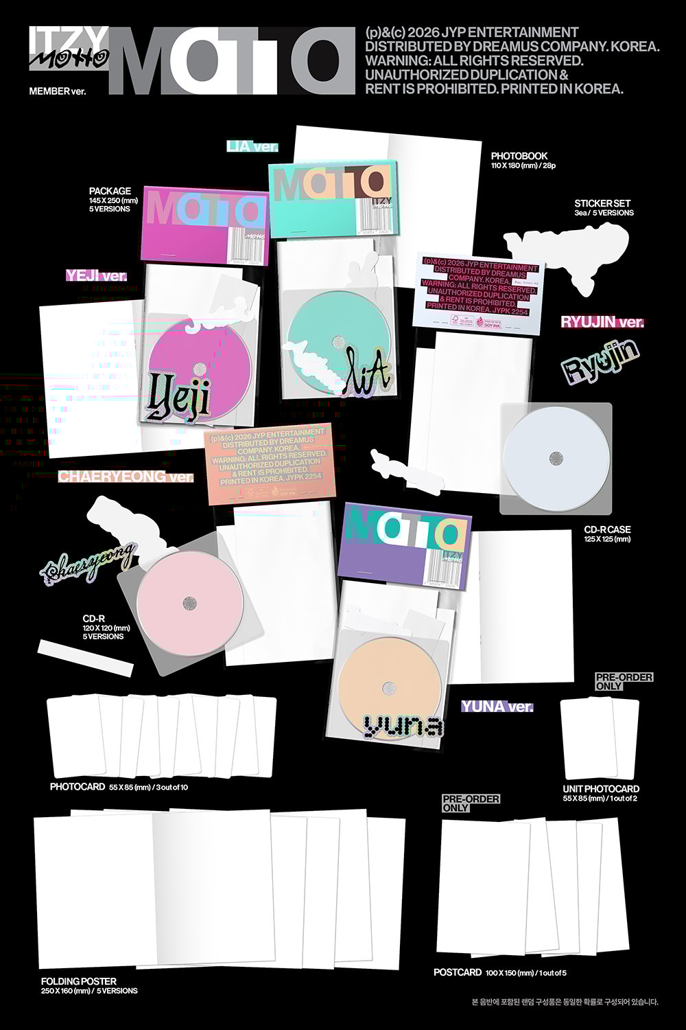 Image of [PRE-ORDER] ITZY ‘Motto’ (Member Ver.) + Apple Music POBs