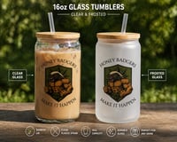 16oz Glass Tumbler with Bamboo Lid & Straw