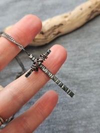 Image 11 of Ready to ship! Mens Necklace!  - Sterling Silver oxidised Cross with added wrapped copper wire 