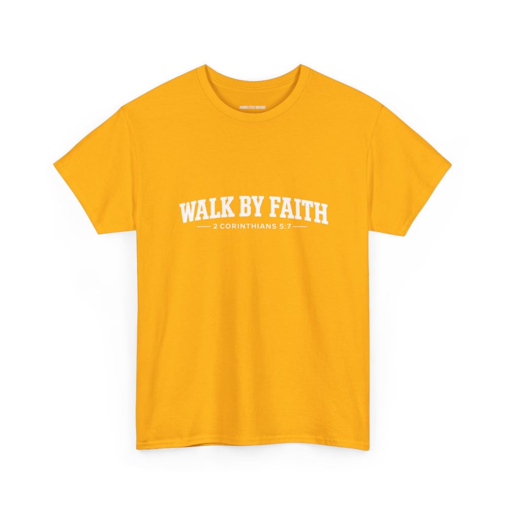 Image of Unisex Walk By Faith Tee — 2 Corinthians 5:7 Inspirational Christian T-Shirt
