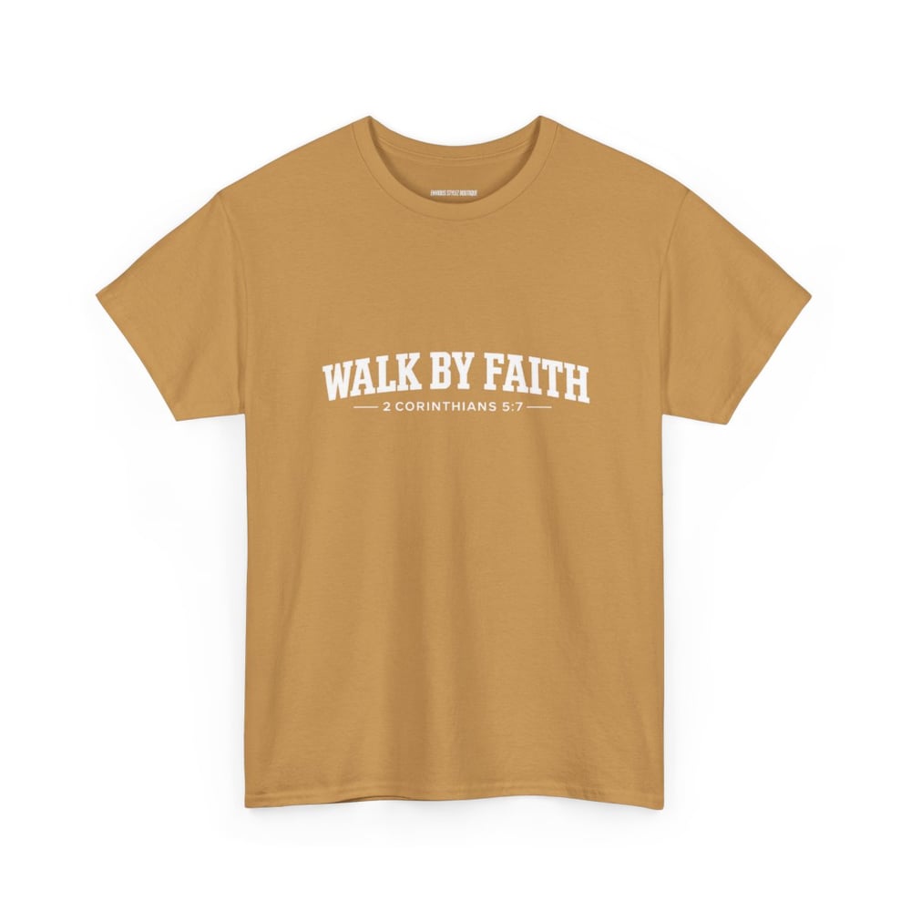 Image of Unisex Walk By Faith Tee — 2 Corinthians 5:7 Inspirational Christian T-Shirt