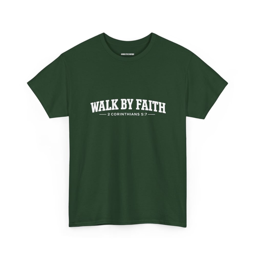 Image of Unisex Walk By Faith Tee — 2 Corinthians 5:7 Inspirational Christian T-Shirt