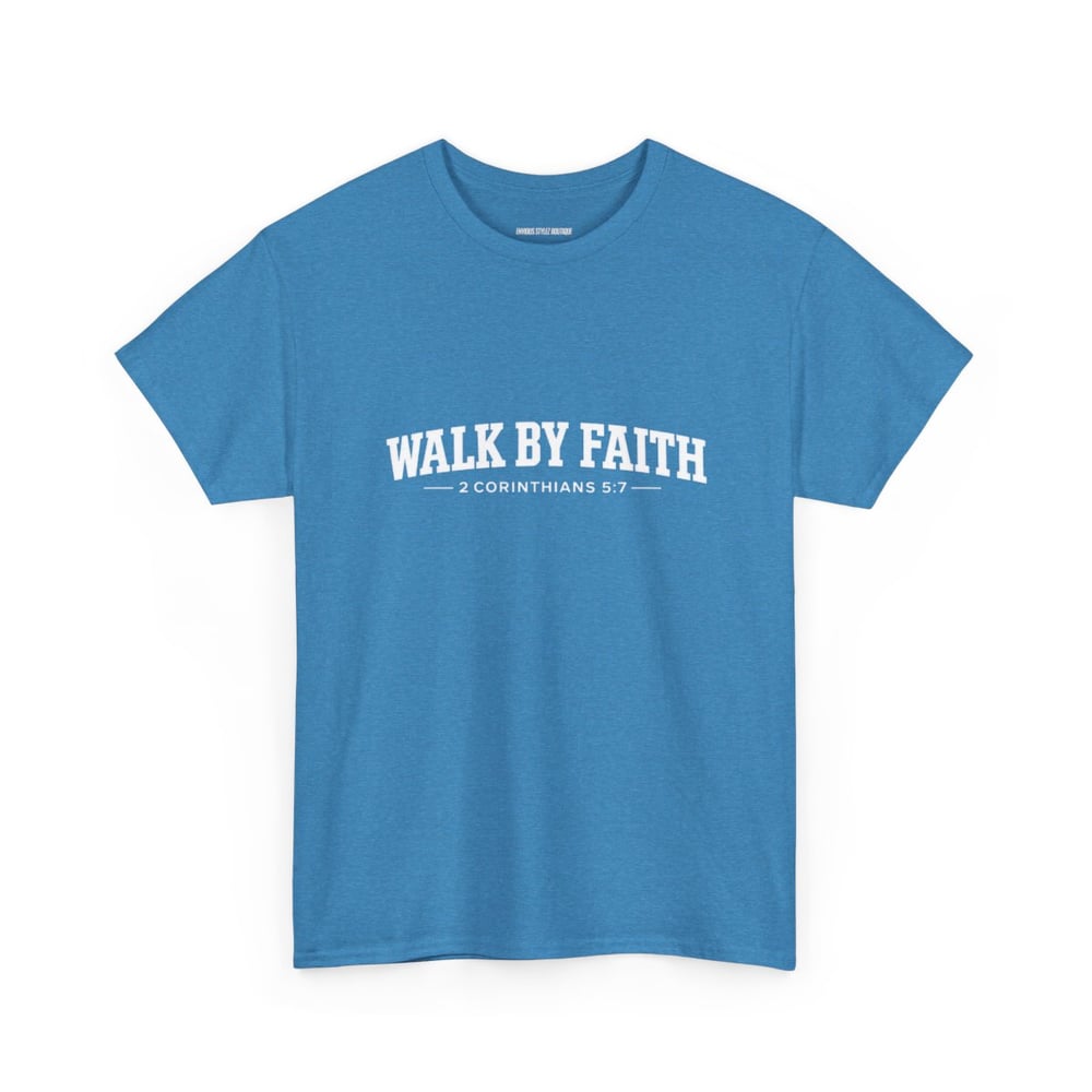 Image of Unisex Walk By Faith Tee — 2 Corinthians 5:7 Inspirational Christian T-Shirt