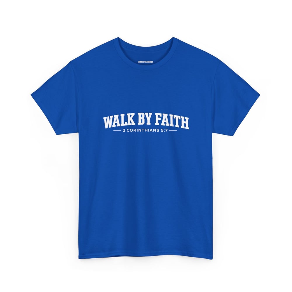 Image of Unisex Walk By Faith Tee — 2 Corinthians 5:7 Inspirational Christian T-Shirt