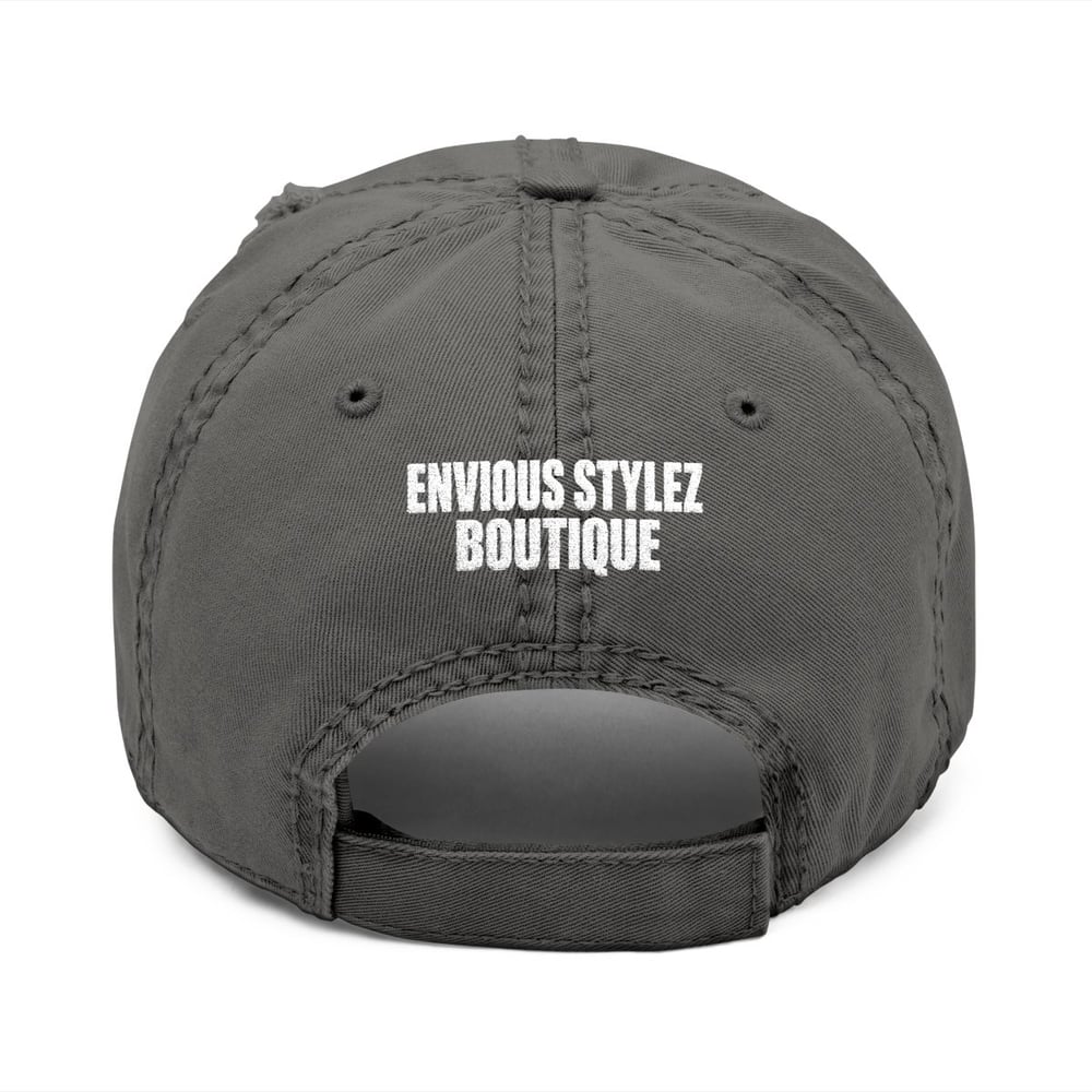 Image of Unisex Walk By Faith Distressed Dad Hat — Embroidered Christian Baseball Cap (1 Corinthians 5:7)