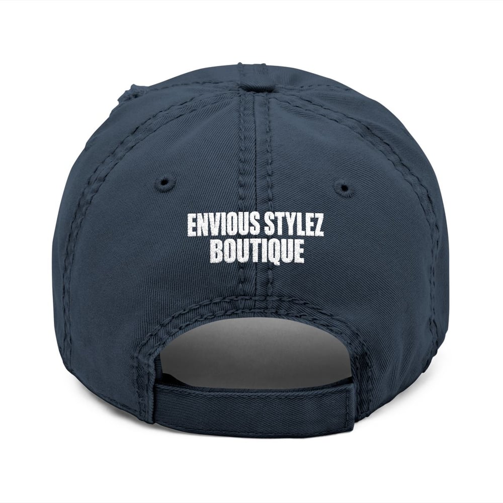 Image of Unisex Walk By Faith Distressed Dad Hat — Embroidered Christian Baseball Cap (1 Corinthians 5:7)