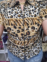 Image 5 of Leopard Print Zip-Up Top 