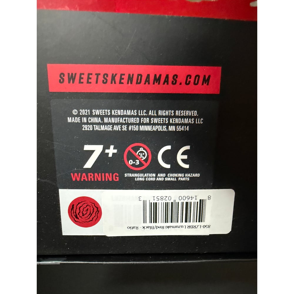 Image of Sweets Kendamas - Luzumaki INVERSE Ratio Clear - Red Black Kendama