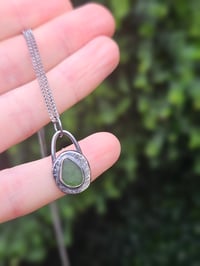 Image 11 of Ready to ship! Mens Necklace! Cornish green Seaglass in sterling silver oxidised pebble